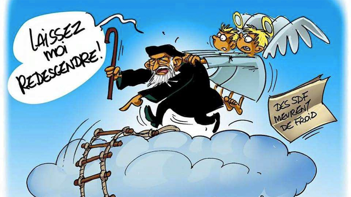 Exposition / L'abbé Pierre dans les caricatures
