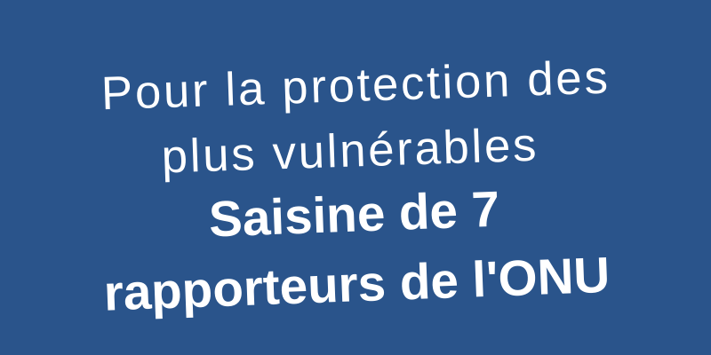 Coronavirus : 92 associations de solidarité saisissent 7 Rapporteurs des Nations Unies